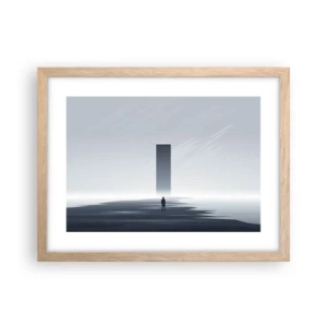 Pôster com moldura de carvalho claro - Oportunidade ou ameaça? - 40x30 cm