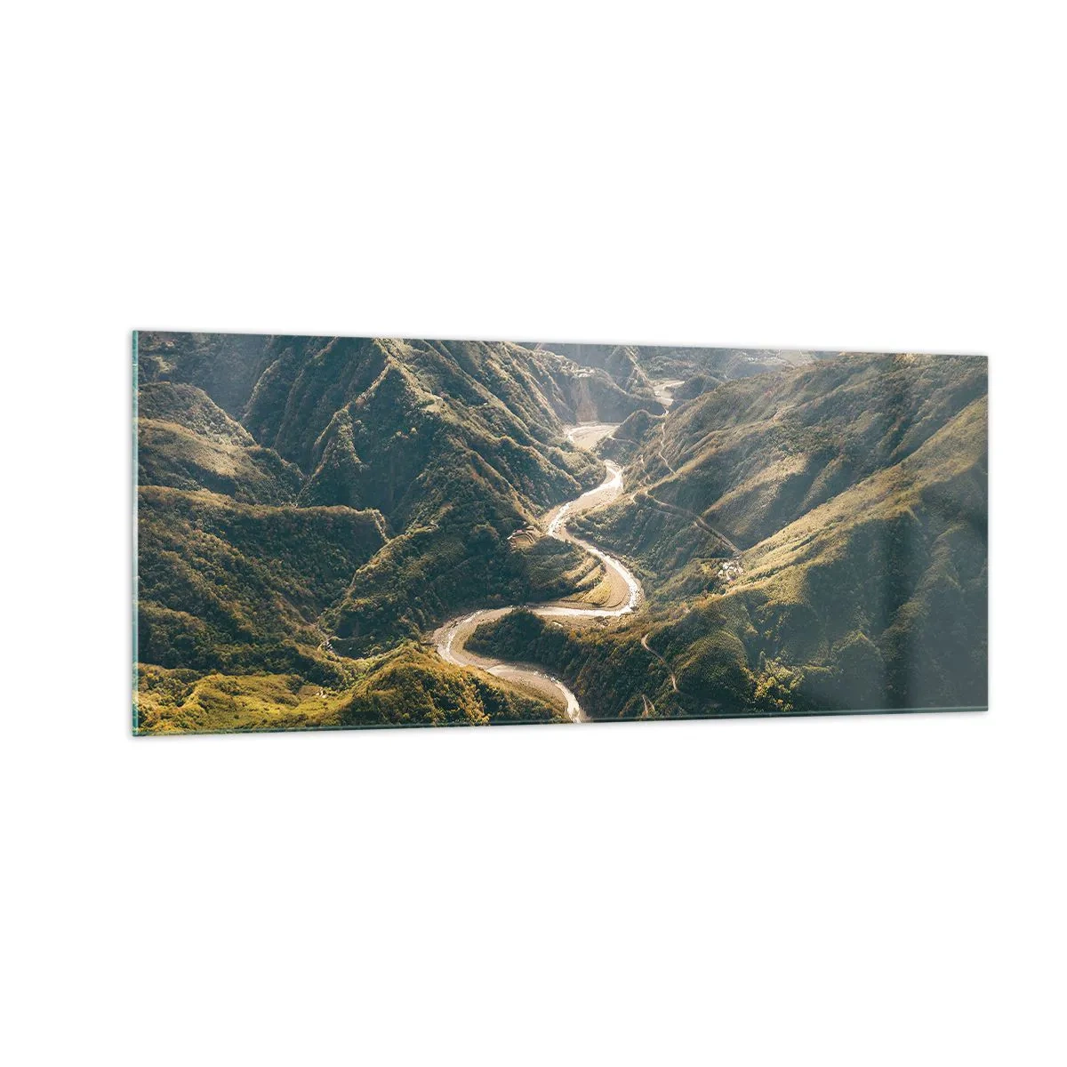 Quadro em vidro - Direto do coração das montanhas - 100x40 cm