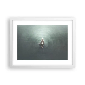 Pôster em moldura branca - Através do lago da lua - 40x30 cm