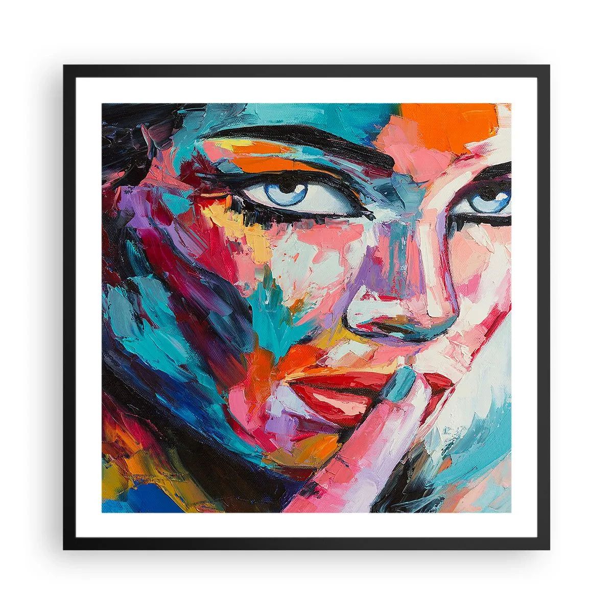 Pôster com moldura preta - O nosso primeiro segredo - 60x60 cm