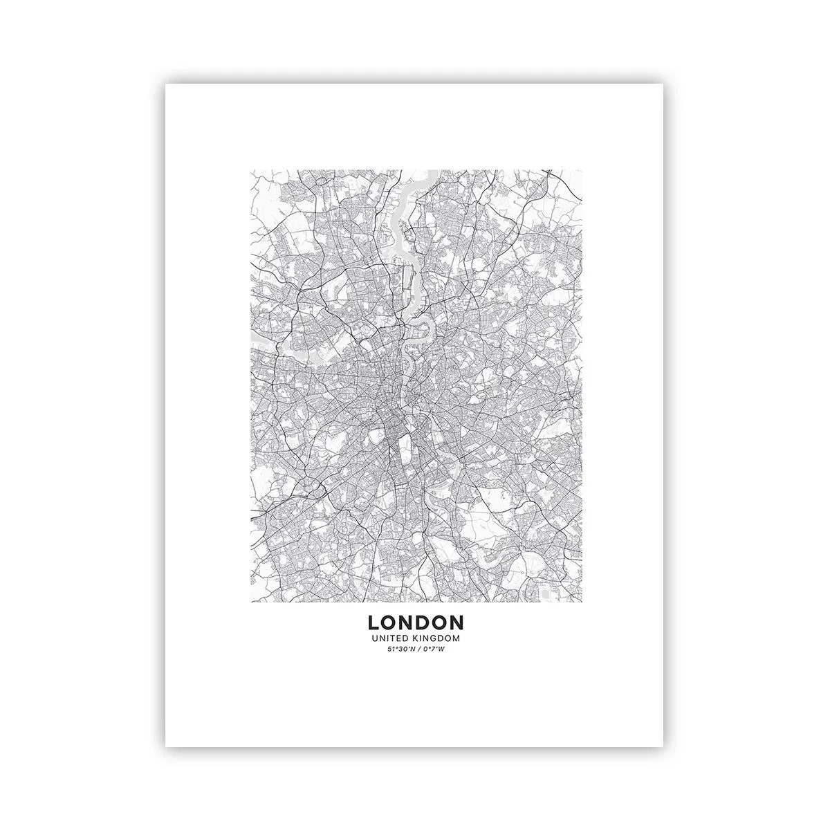 Pôster - Mapa do labirinto de Londres - 30x40 cm