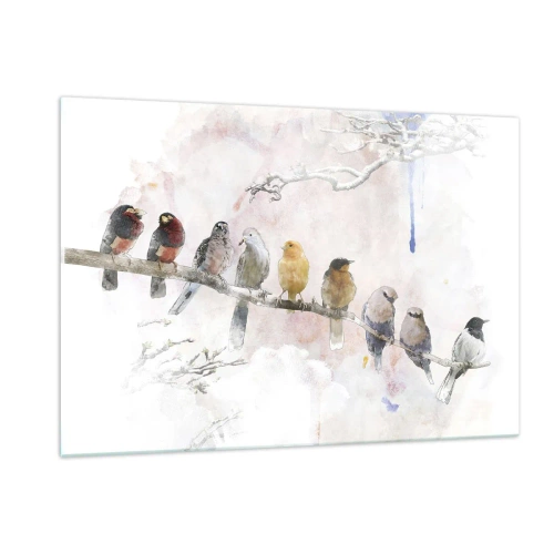 Quadro em vidro - Reunião alada - 120x80 cm