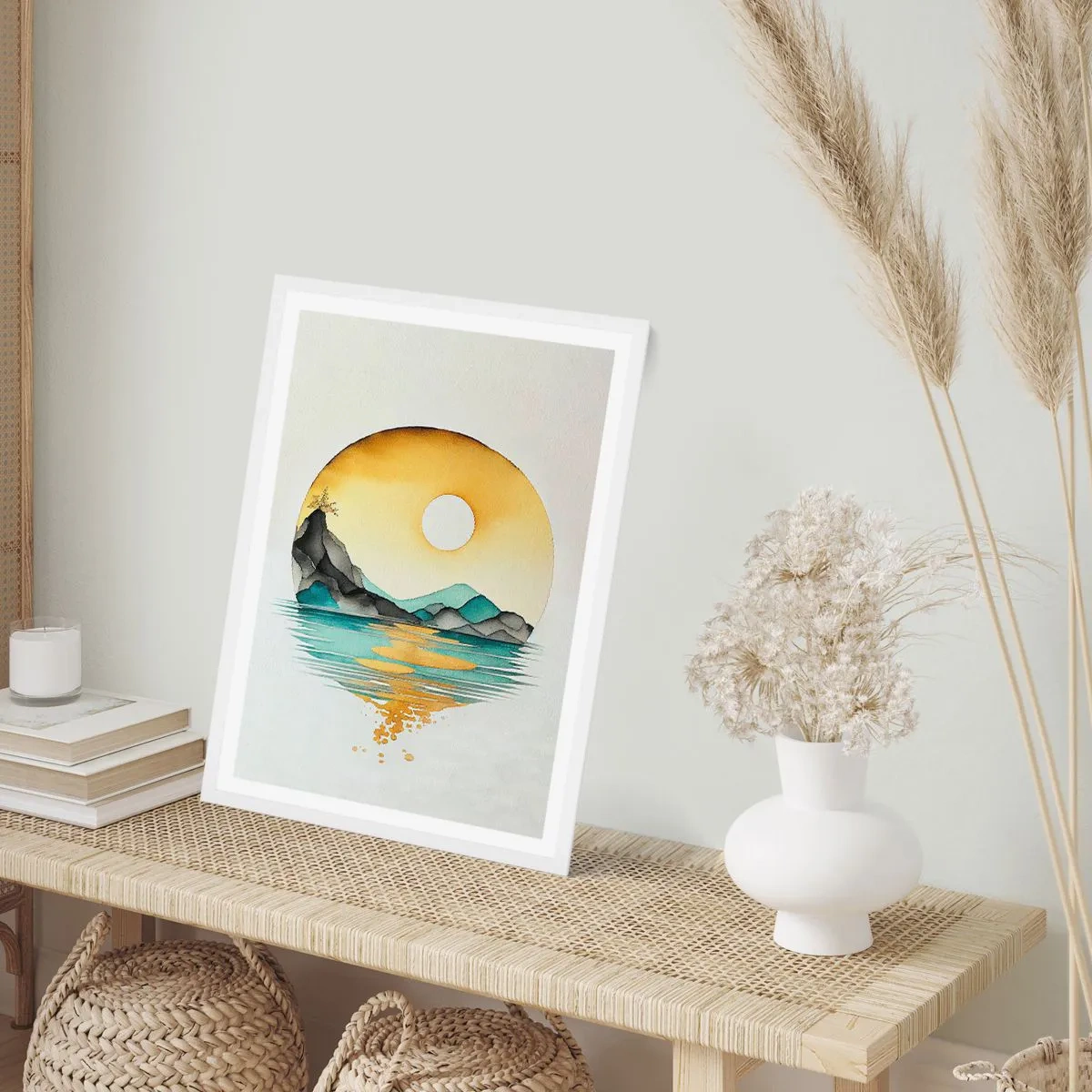 Pôster em moldura branca - No círculo da beleza - 40x50 cm