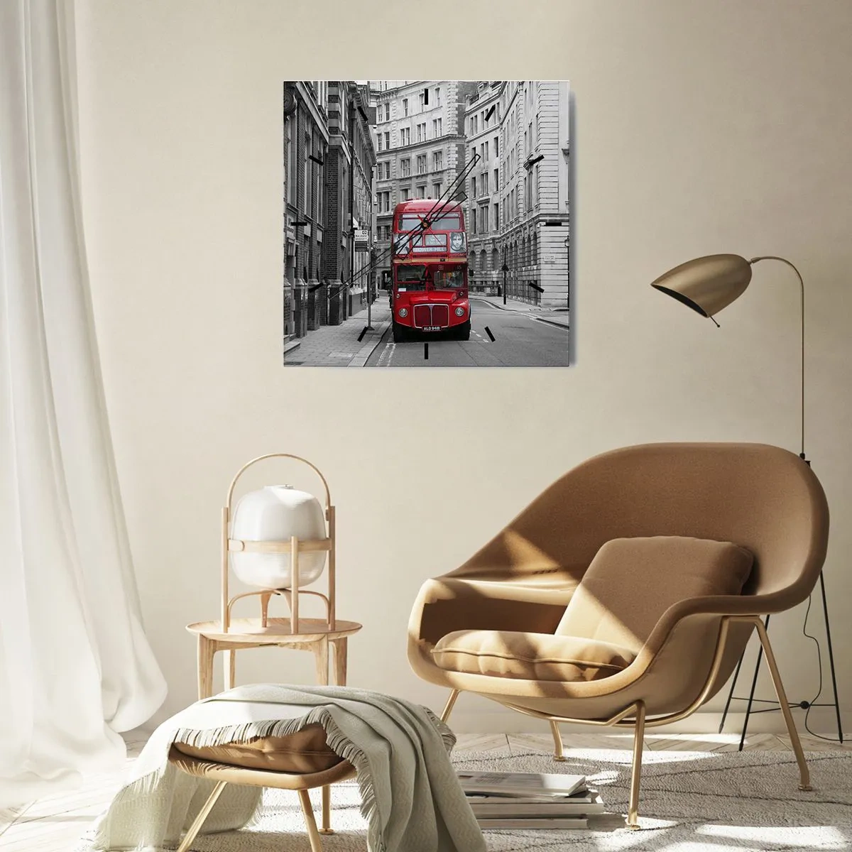 Relógio de parede - Relógio em vidro - A vida quotidiana não deve ser cinzenta - 30x30 cm