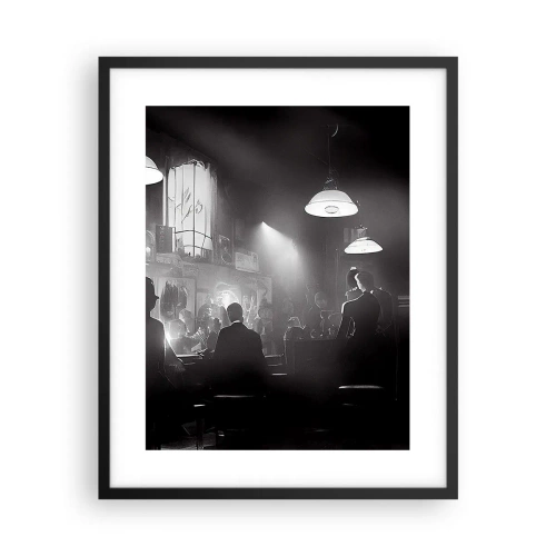 Pôster com moldura preta - Em uma atmosfera de jazz - 40x50 cm