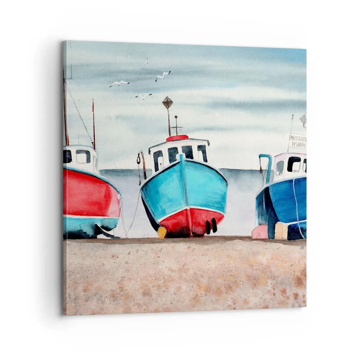 Quadro em tela - Pronto para pescar - 60x60 cm