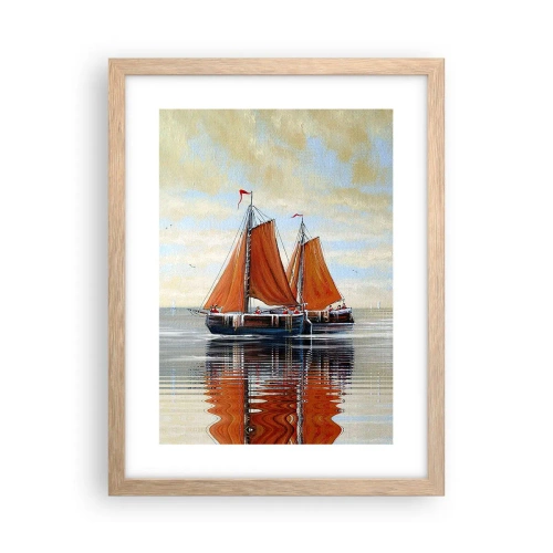 Pôster com moldura de carvalho claro - A velejar, marujo… - 30x40 cm