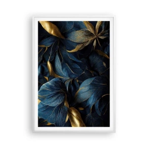 Pôster em moldura branca - Forrado com ouro - 70x100 cm