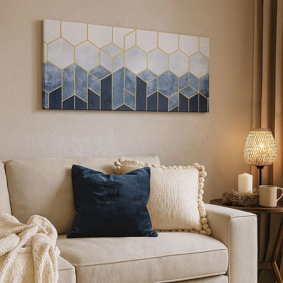 Quadro em tela - Composição em ritmo sincopado - 100x40 cm