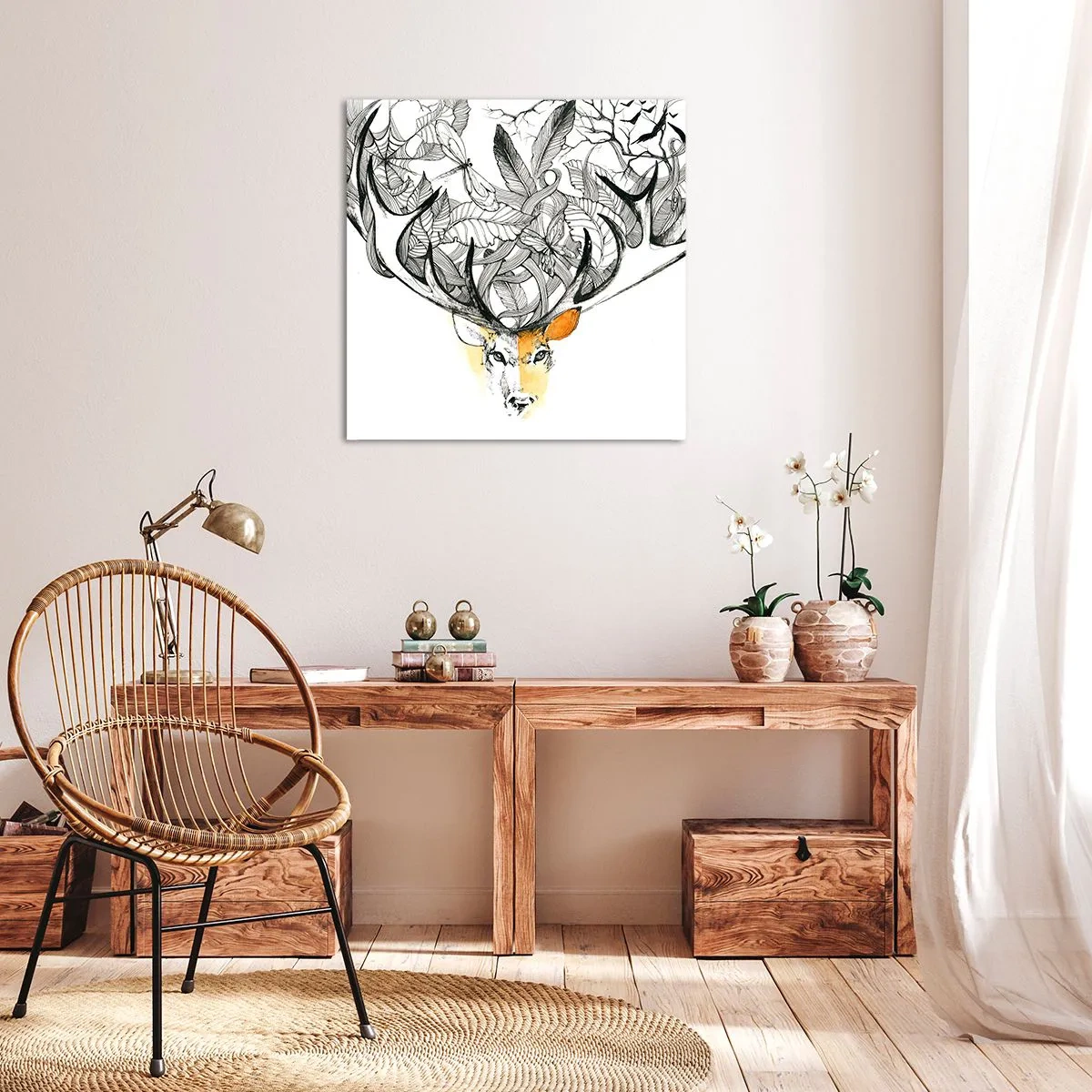 Quadro em tela - Chifres da abundância - 70x70 cm