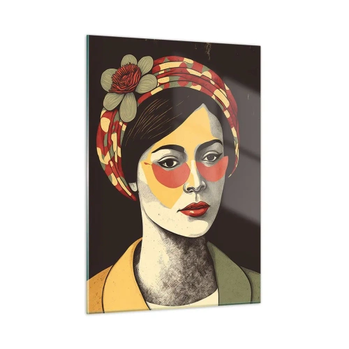 Quadro em vidro - Senhora Coral - 50x70 cm