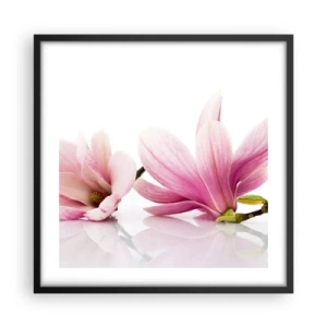 Pôster com moldura preta - Suave como um sopro de primavera - 50x50 cm