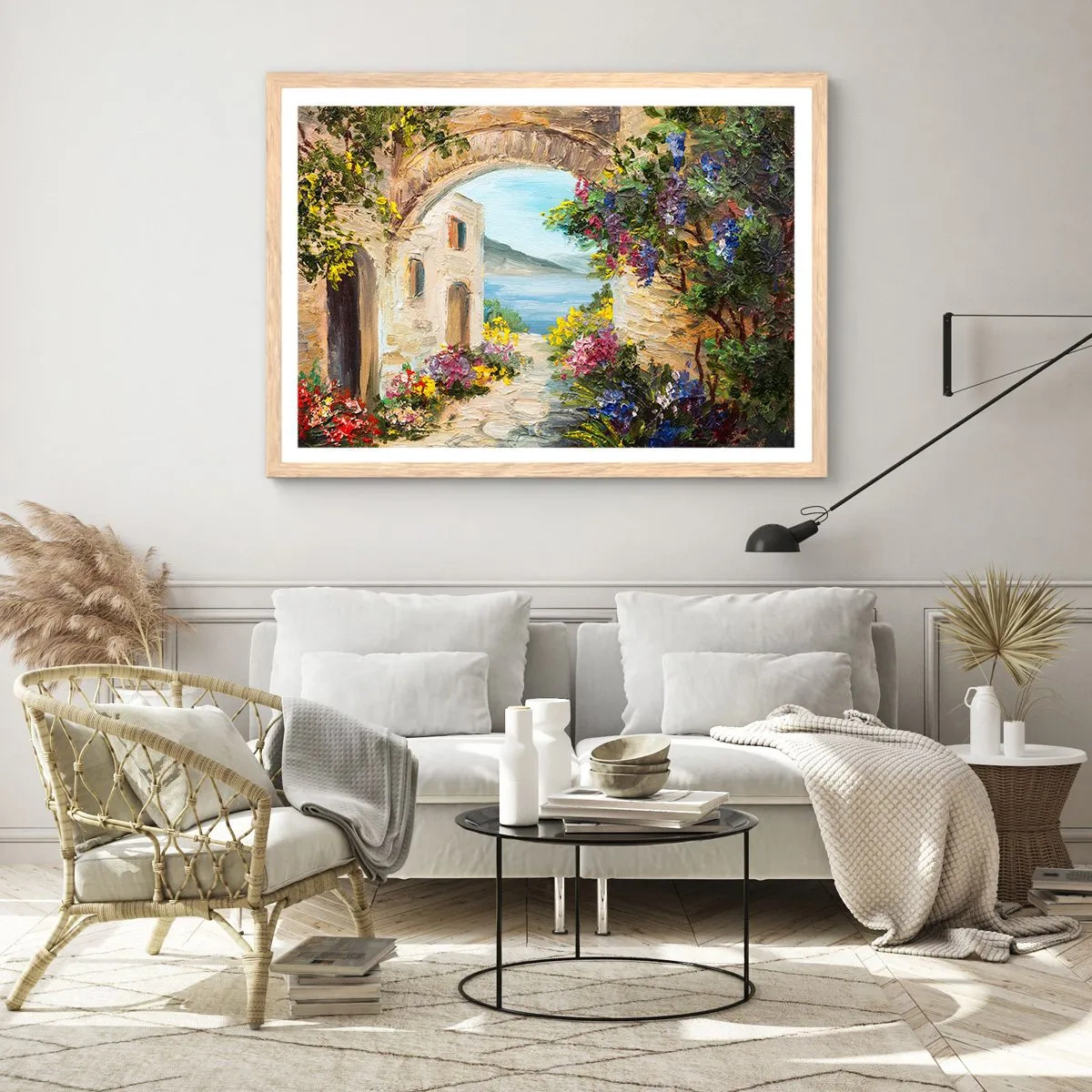 Pôster com moldura de carvalho claro - O encanto da província costeira - 50x40 cm