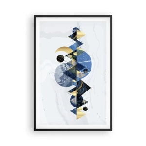 Pôster com moldura preta - Paisagem geométrica - 61x91 cm