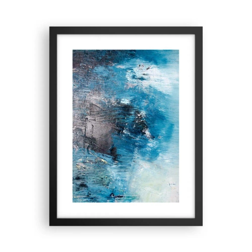 Pôster com moldura preta - Rapsódia em azul - 30x40 cm