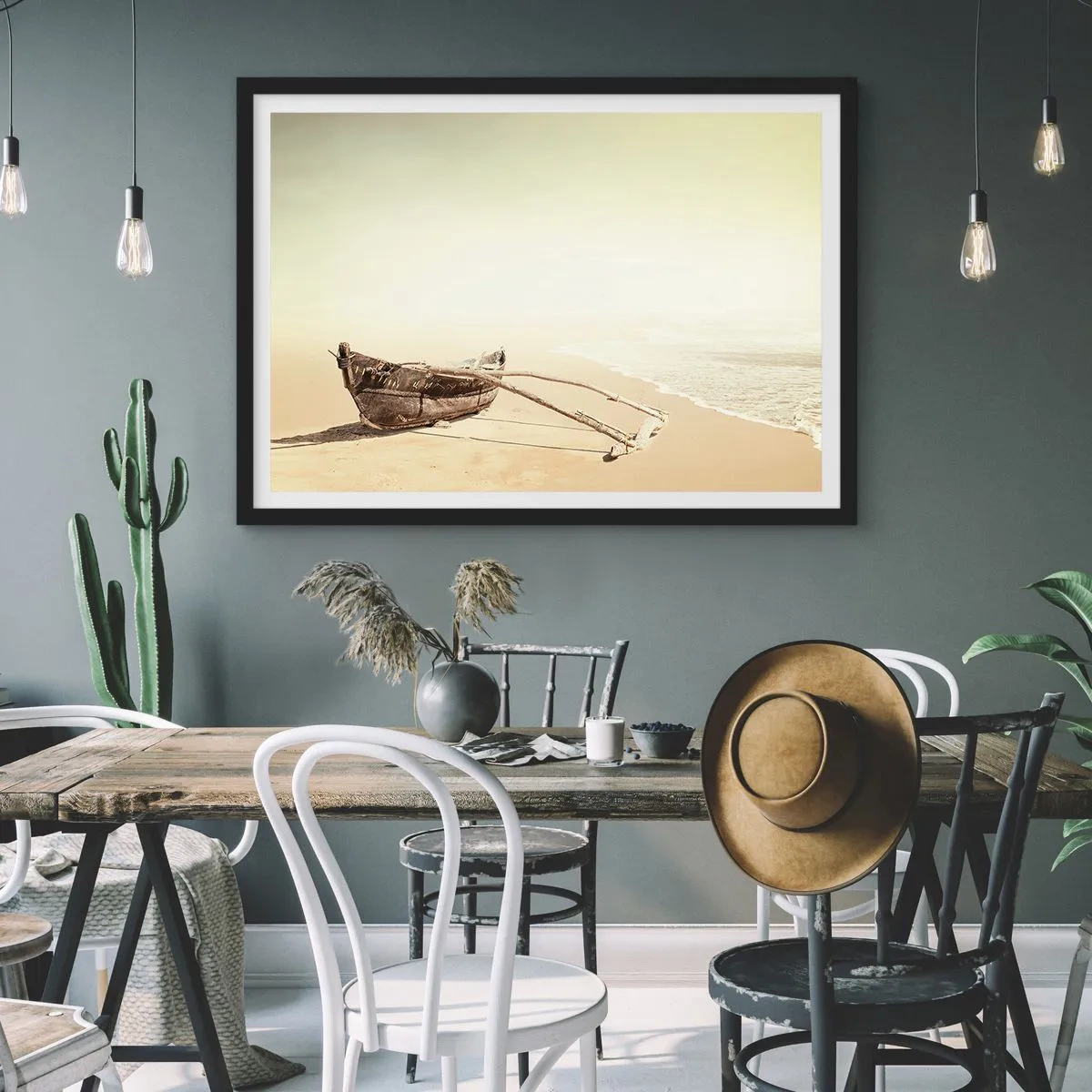 Pôster com moldura preta - Memória dos mares do sul - 70x50 cm