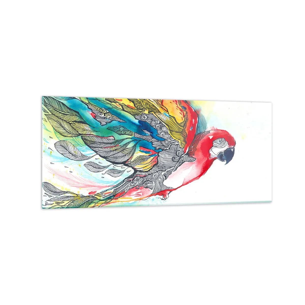 Quadro em vidro - Viva com cor - 120x50 cm