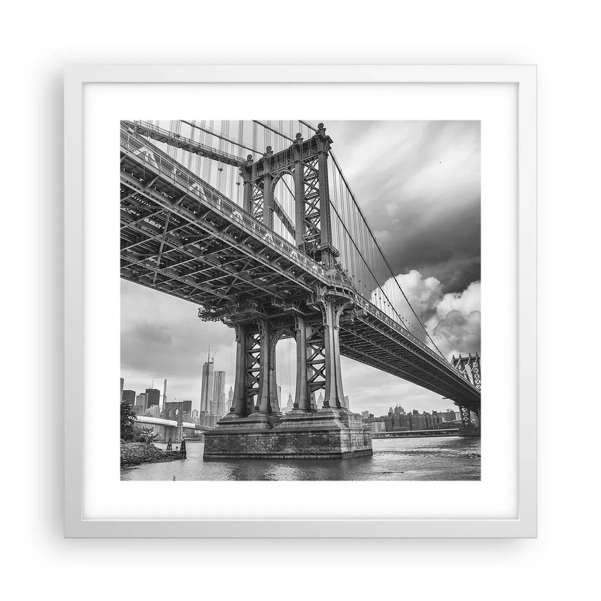 Pôster em moldura branca - Ao coração da cidade - 40x40 cm