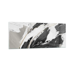 Quadro em vidro - Abstração em grande escala - 100x40 cm