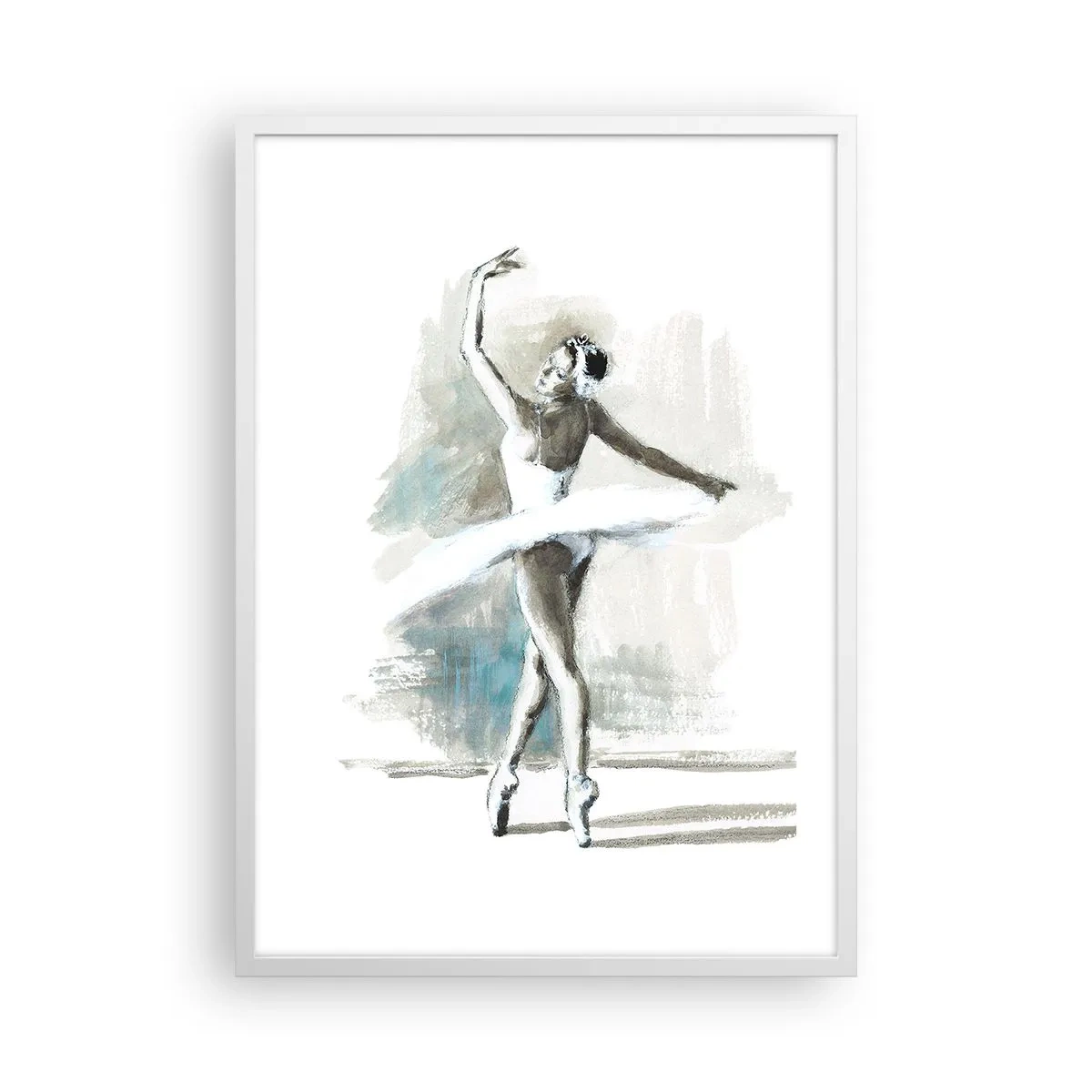 Pôster em moldura branca - Encantada num cisne - 50x70 cm