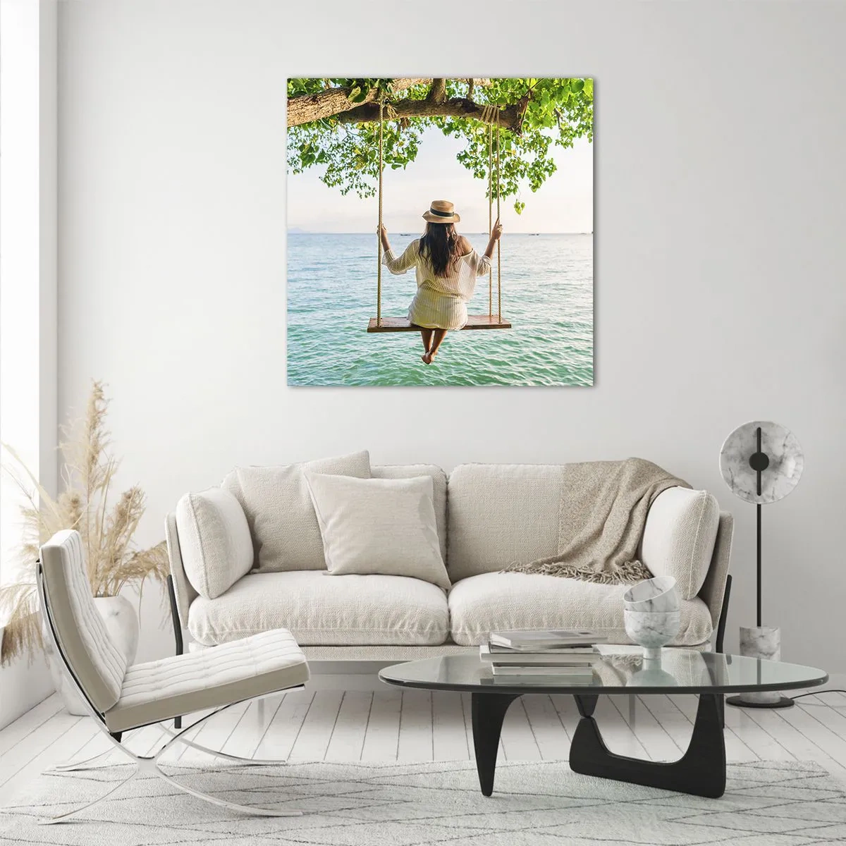 Quadro em vidro - A vida é bela - 40x40 cm
