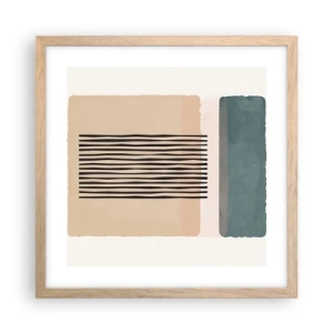 Pôster com moldura de carvalho claro - Está tudo bem - 40x40 cm