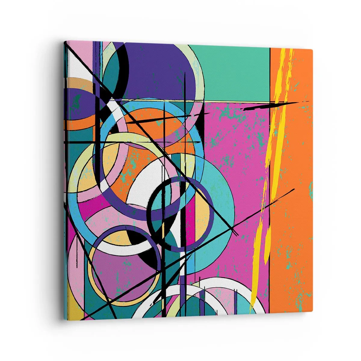 Quadro em tela - Círculo entre círculos - 30x30 cm