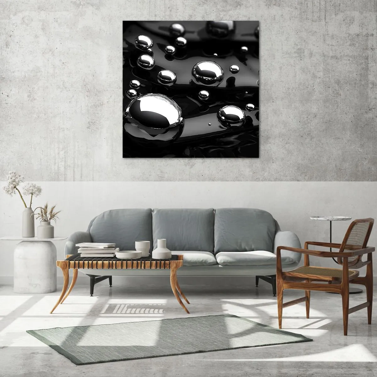 Quadro em vidro - Das profundezas negras - 70x70 cm