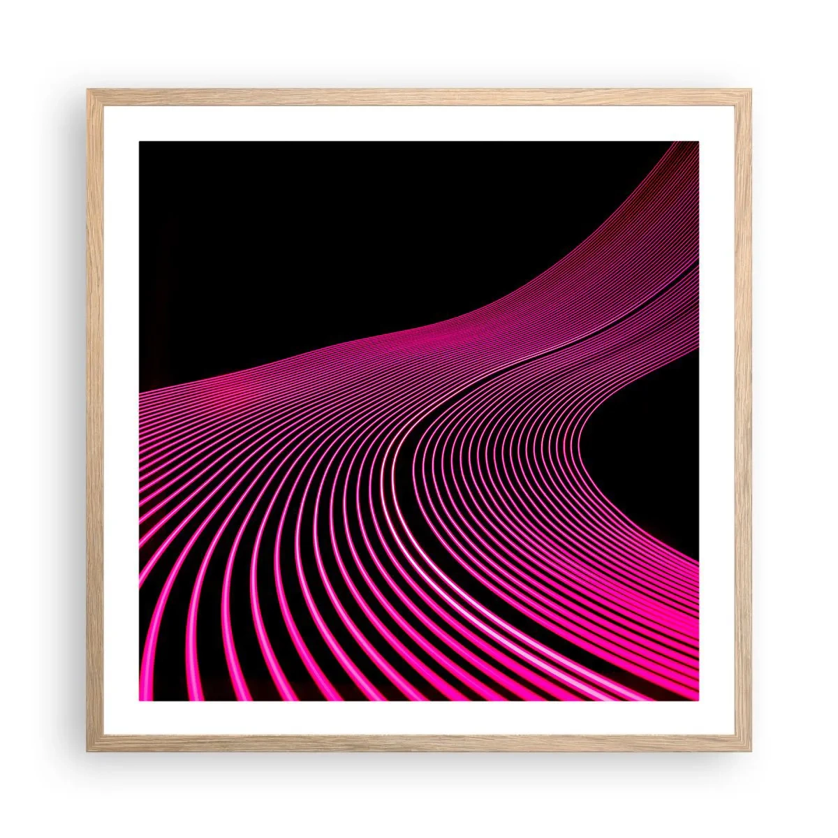 Pôster com moldura de carvalho claro - Avenida da luz - 60x60 cm