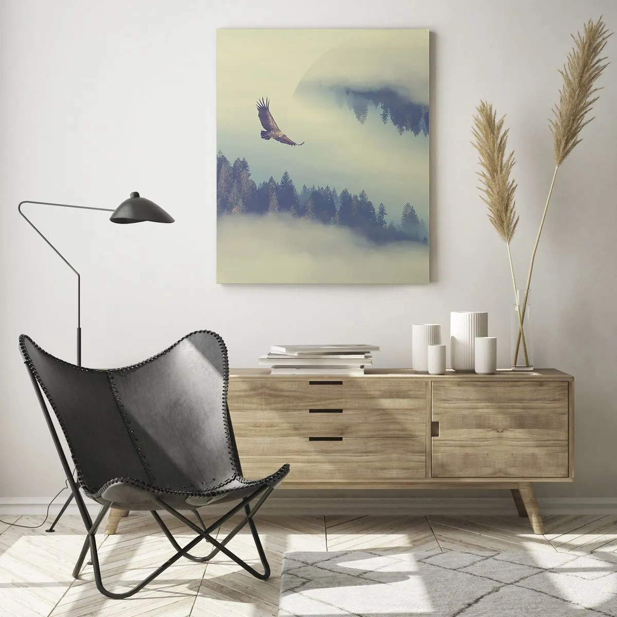 Quadro em vidro - Eu vi a sombra de uma águia - 50x70 cm
