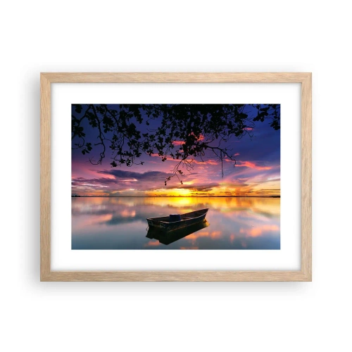 Pôster com moldura de carvalho claro - Parece que estás pendurado no meio do céu… - 40x30 cm