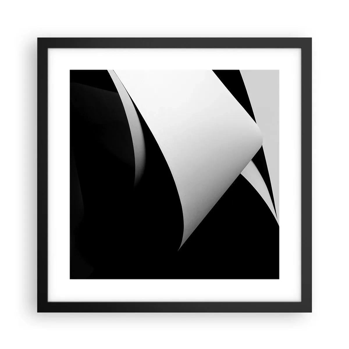 Pôster com moldura preta - Planos de luz das profundezas da sombra - 40x40 cm