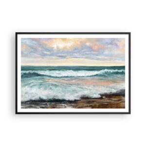 Pôster com moldura preta - Aqui suavizas a alma - 100x70 cm