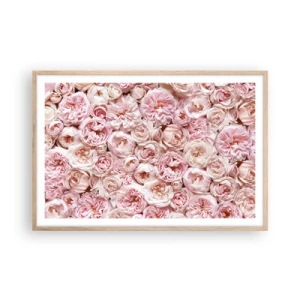 Pôster com moldura de carvalho claro - Uma cama de rosas - 91x61 cm