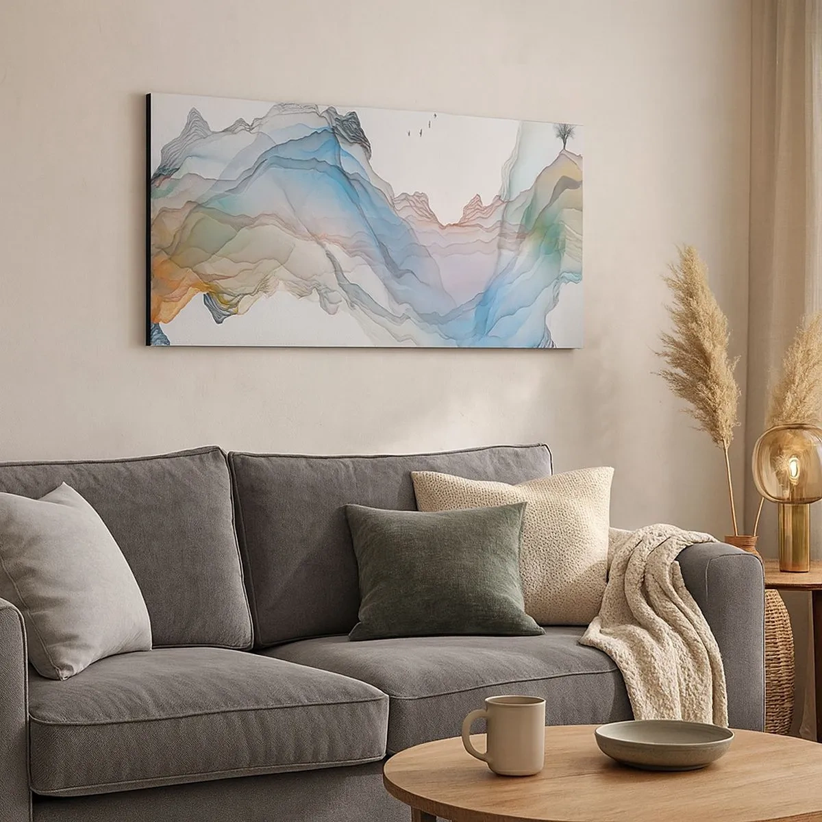 Quadro em tela - Em direção às montanhas de cristal - 100x40 cm