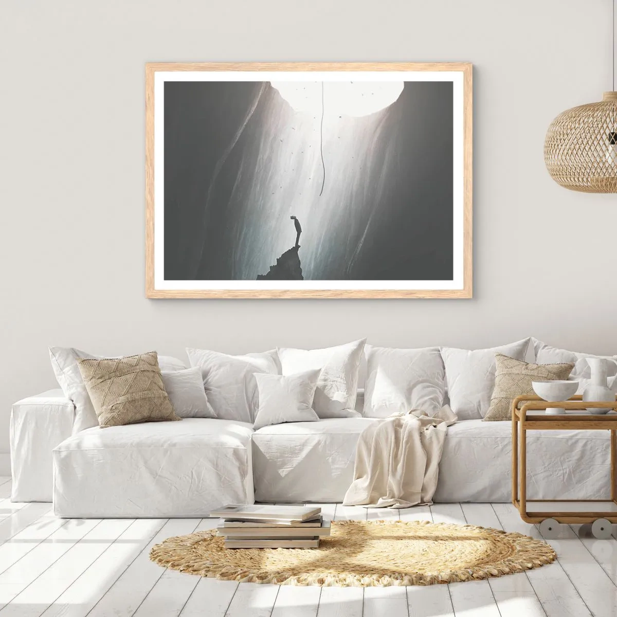 Pôster com moldura de carvalho claro - Sempre há uma saída - 91x61 cm