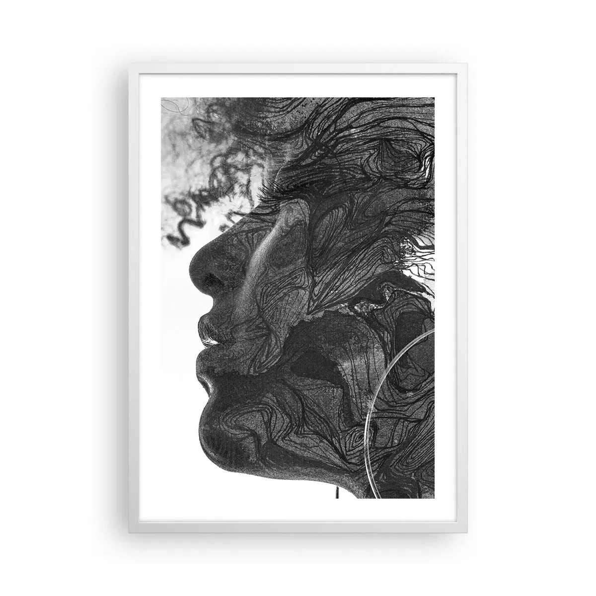 Pôster em moldura branca - Entrelaçados em sonhos - 50x70 cm