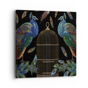 Quadro em tela - Em vestes reais - 40x40 cm