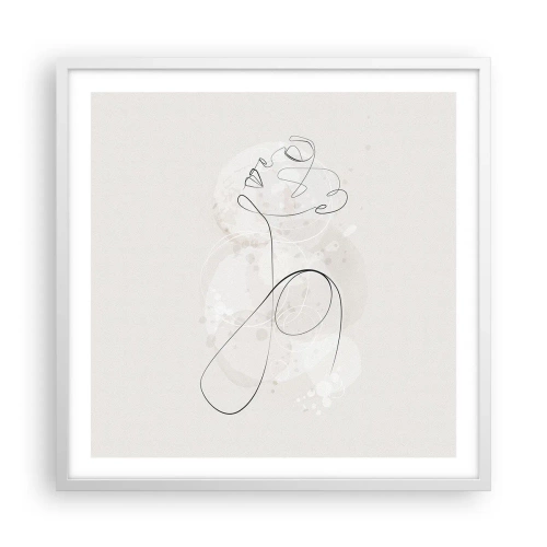 Pôster em moldura branca - O espiral de beleza - 60x60 cm