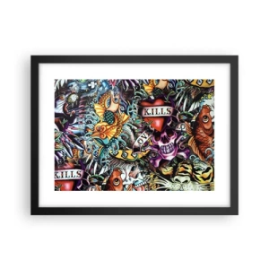 Pôster com moldura preta - O sonho do tatuador - 40x30 cm