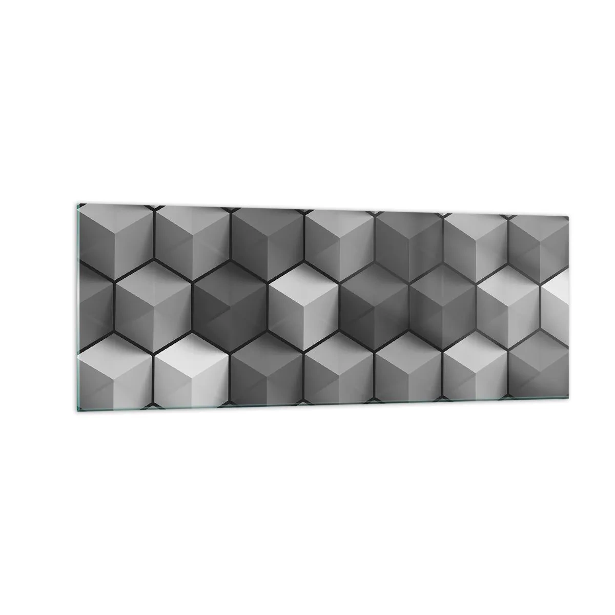 Quadro em vidro - Quebra-cabeça cubista - 140x50 cm