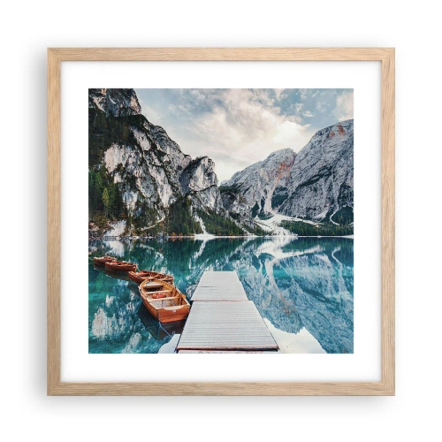 Pôster com moldura de carvalho claro - Vamos mostrar-lhe a beleza - 40x40 cm