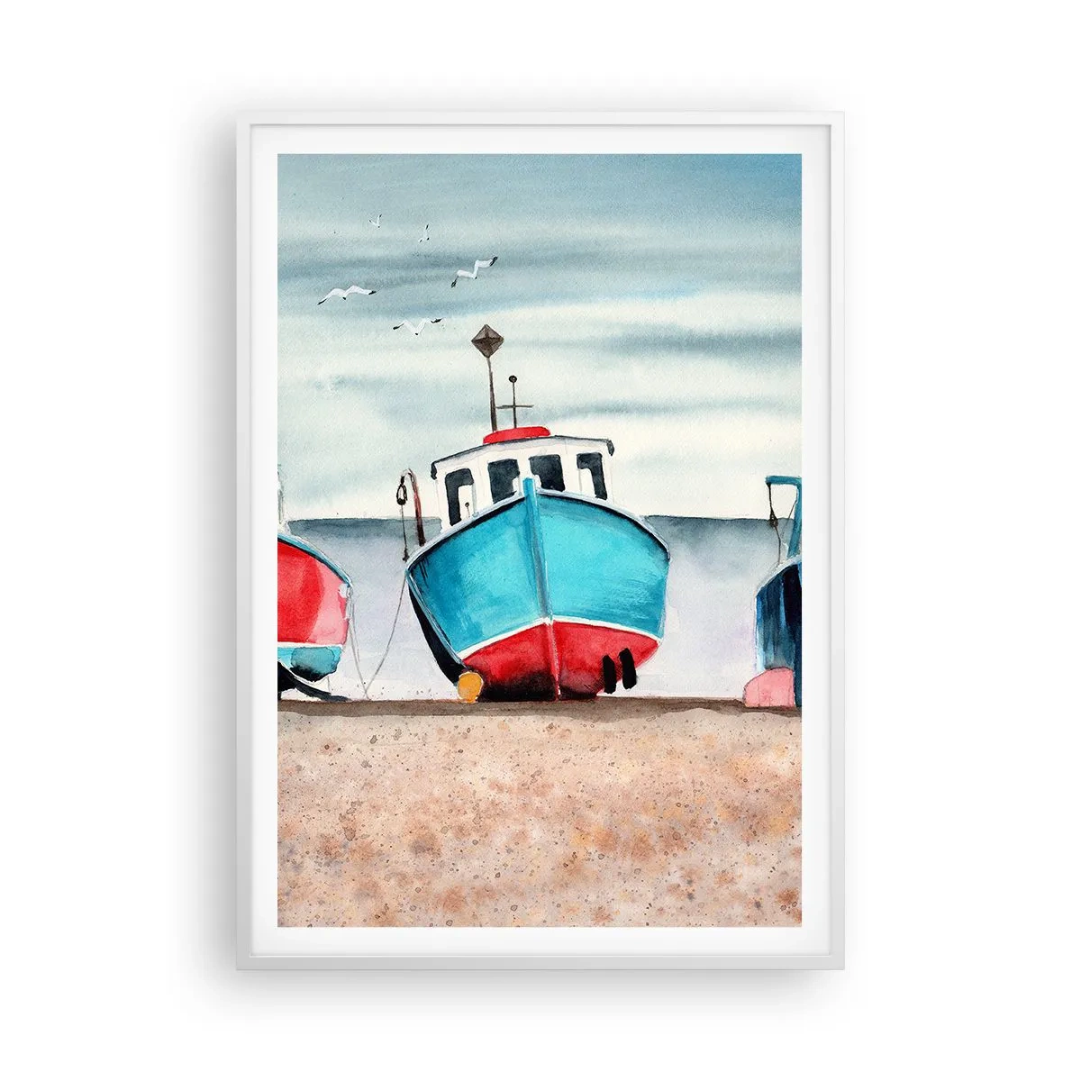 Pôster em moldura branca - Pronto para pescar - 70x100 cm