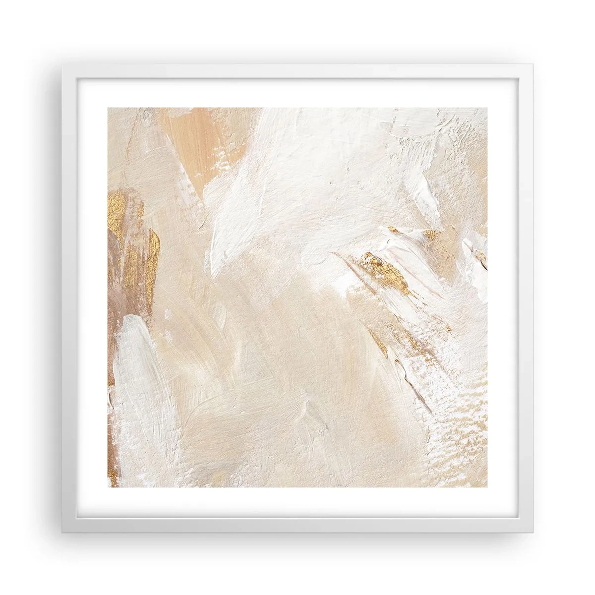 Pôster em moldura branca - Composição pastel - 50x50 cm