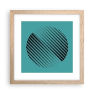 Pôster com moldura de carvalho claro - Círculo – uma variação geométrica - 30x30 cm