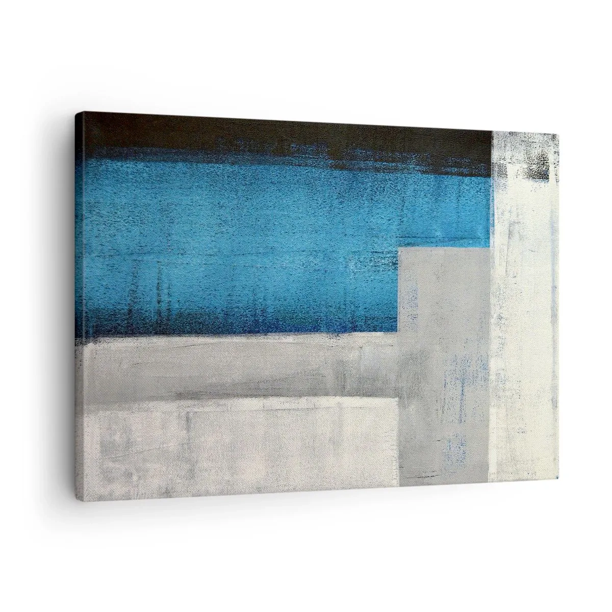 Quadro em tela - Uma composição poética de cinza e azul - 70x50 cm