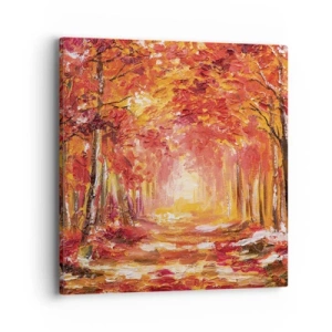Quadro em tela - Floresta de cobre - 40x40 cm