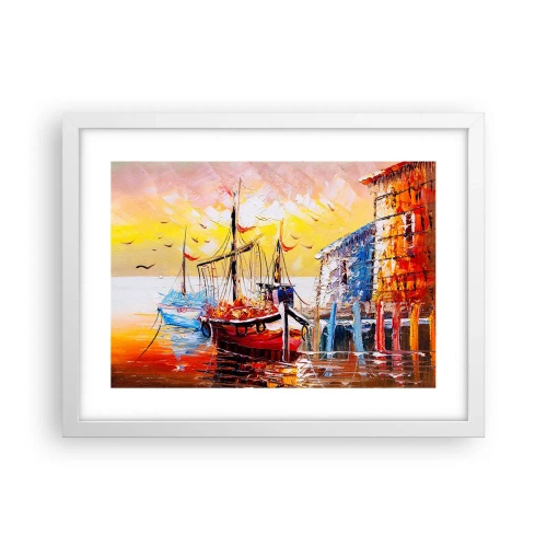 Pôster em moldura branca - Feliz retorno - 40x30 cm