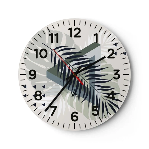 Relógio de parede - Relógio em vidro - Natureza e geometria – duas ordens? - 30x30 cm