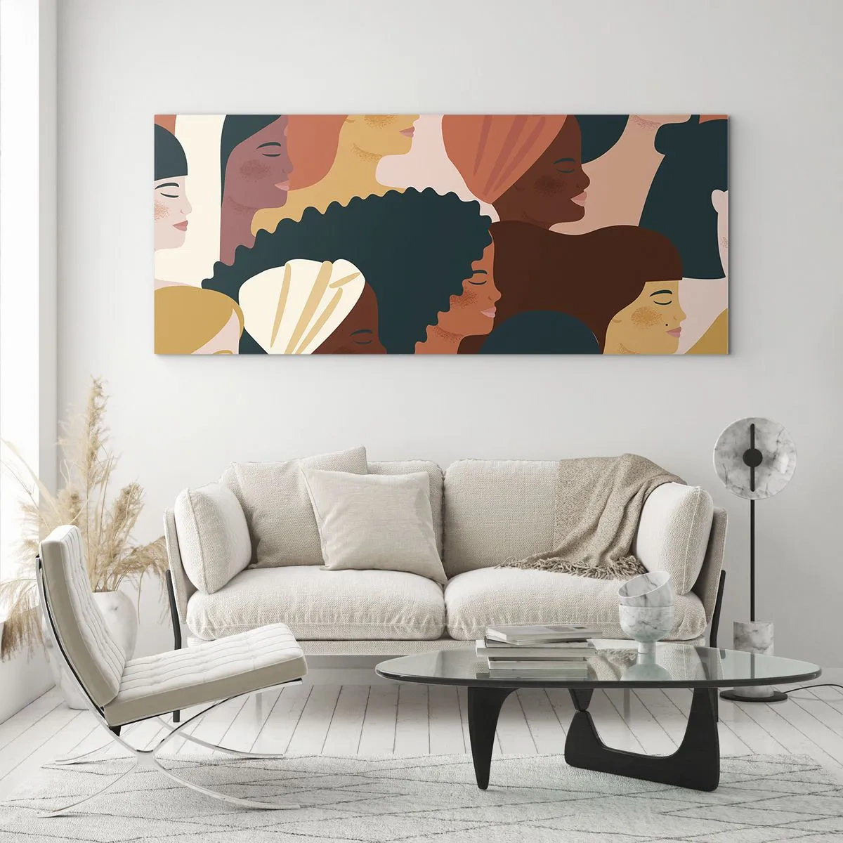 Quadro em vidro - Apenas feminilidade - 100x40 cm